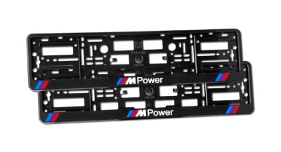 Set 2 suporti numar inmatriculare personalizat - M Power foto