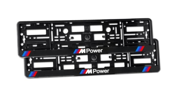Set 2 suporti numar inmatriculare personalizat - M Power