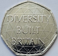 50 pence 2020 Marea Britanie, Celebrating British Diversity, unc-Aunc, km#1818