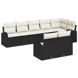 Cumpara ieftin Set de canapele pentru gradina 8 buc. Negru si Alb poliratan