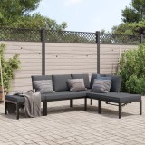 vidaXL Set mobilier de grădină cu perne, 4 piese, negru, aluminiu 3283692