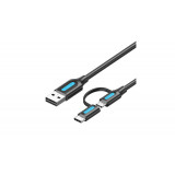 Vention CQDBF 2in1 USB k&aacute;bel USB 2.0 USB-C/Micro-B USB 1m (fekete)