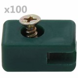Cumpara ieftin Suport de sarma gard de gradina cu surub, verde, 100 seturi