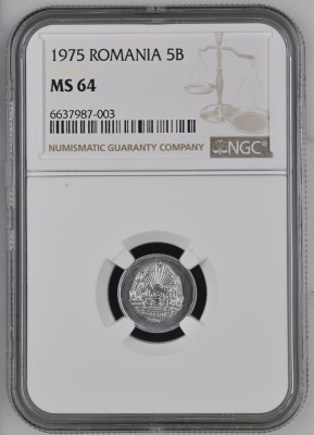 5 Bani 1975 UNC GRADATANGC MS 64 foto