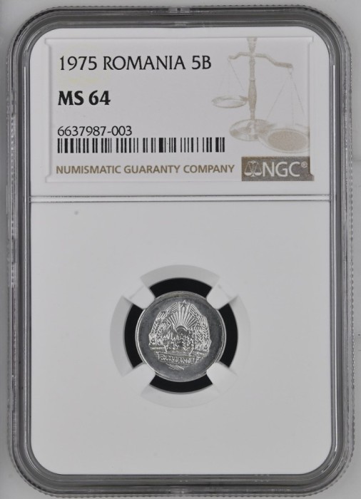 5 Bani 1975 UNC GRADATANGC MS 64