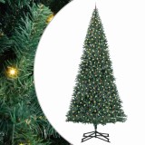 VidaXL Brad de Crăciun artificial pre-iluminat cu set de bile Verde 3394842