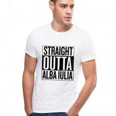 Tricou alb barbati - Straight Outta Alba Iulia - XL