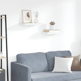 vidaXL Rafturi perete suspendate 2 buc. alb/stejar 40x23x3,8 cm MDF 326571