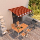 Copertina retractabila automata vidaXL, 300x250 cm, portocaliu/maro, Aluminiu/Poliester, rezistenta UV si apa, telecomanda