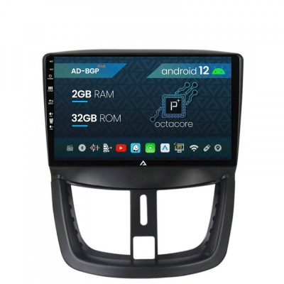Navigatie Peugeot 207, Android 12, P-Octacore 2GB RAM + 32GB ROM, 9 Inch - AD-BGP9002+AD-BGRKIT263 foto