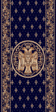 Traversa Covor, Lotos 15032, Albastru, Model Bisericesc, Latime 80 cm, Diverse Lungimi