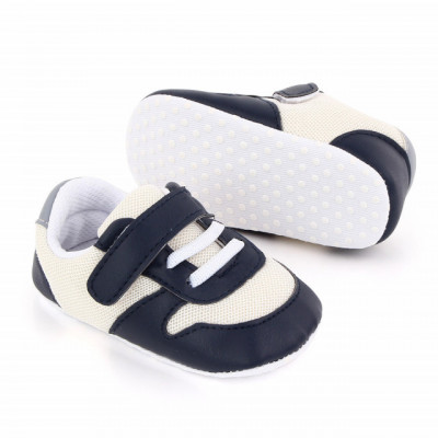 Adidasi albi cu insertii bleumarine pentru baietei (Marime Disponibila: 3-6 foto