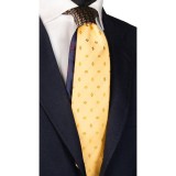 Cravată din mătase cu nod &icirc;n contrast N2611 - model unicat