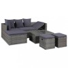 VidaXL Set mobilier de grădină cu perne, 4 piese, gri, poliratan 43956