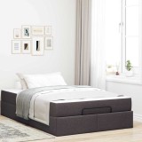vidaXL Cadru de pat cu saltea Maro &icirc;nchis 120 x 190 cm țesătură 3399476