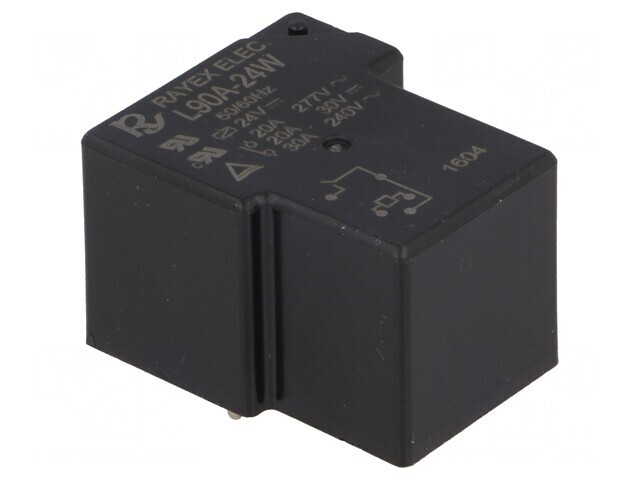 Releu electromagnetic SPDT 24VDC 30A pentru PCB