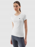 Tricou slim unicolor pentru femei - alb, 4F Sportswear