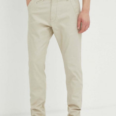 G-Star Raw pantaloni barbati, culoarea bej, cu fason chinos