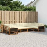 Cumpara ieftin Set de canapele de exterior 7 buc. 7-Locuri Natural si Crem
