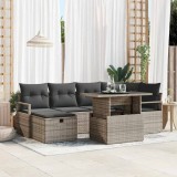 Cumpara ieftin Set de canapele pentru grădină cu pernă 7 pcs Gri Rattan poli