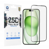 Cumpara ieftin Folie pentru iPhone 15 Plus, Lito 2.5D FullGlue Glass, Black