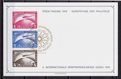 ✅(V 1) Germania &amp;#039;78,bloc/vinieta oficiala Expo.Fila Essen,Graf Zeppelin 1928,MNH foto