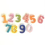 Cifre Magnetice Lemn, Multicolor, 0-9, 6cm, Invatare, Baieti/Fete, 4+ Ani