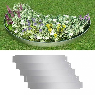 vidaXL Set gard gazon plăci flexibile 5 buc. 100x14 cm oțel zincat foto