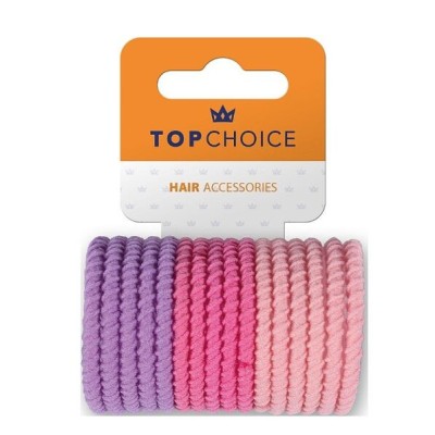 Set 16 elastice de par multicolore, Top Choice 26553 foto