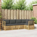 vidaXL Set de canapele de exterior 5 pcs Alb și antracit 3391817