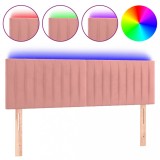 Cumpara ieftin Tablie de pat cu LED, roz, 144x5x78/88 cm, catifea