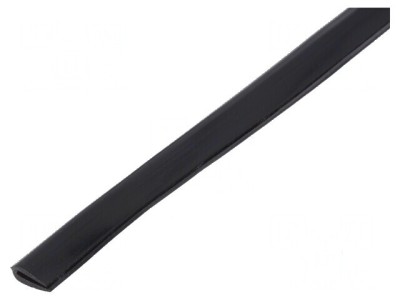 Ecran PVC negru pentru orificii și margini, L: 10m, H: 8mm foto
