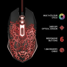 Mouse cu fir trust gxt 105 izza illuminated gaming mouse specifications general height of main foto