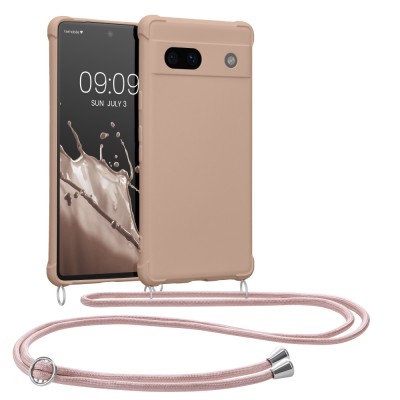Husa Kwmobile pentru Google Pixel 7a, Crem, Silicon, KWM000019YH006C foto