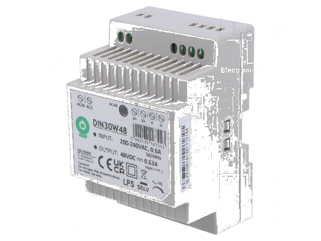 Alimentator pulsatoriu pentru şină DIN 30W 48VDC 630mA - OUT: 1