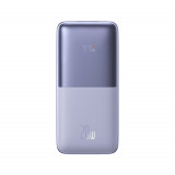 Powerbank Bipow Pro 10000mAh 20W violet cu cablu USB-A - USB-C 3A 0.3m Baseus