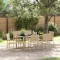 vidaXL Set de masă pentru grădină 7 pcs Bej 150 x 90 x 75 cm poliratan 3365395
