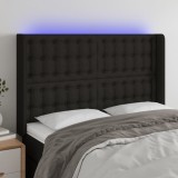 Gossi tablie de pat cu led, negru, 147x16x118/128 cm, textil
