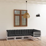 vidaXL Set mobilier de grădină cu perne, 5 piese, lemn masiv de pin 3076605