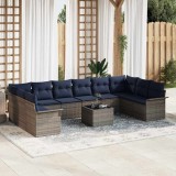 vidaXL Set de canapele pentru grădină 11 pcs Gri poliratan 3354224