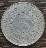 (A855) MONEDA DIN ARGINT GERMANIA - 5 MARK 1965, LIT J, 11,2 GRAME. PURITATE 625, Europa