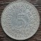 (A855) MONEDA DIN ARGINT GERMANIA - 5 MARK 1965, LIT J, 11,2 GRAME. PURITATE 625