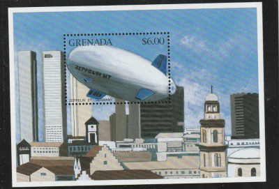 Grenada 1996-Dirijabile,Zeppelin,ZT-Germany,colita dant.,MNH,Mi.Bl.438 foto