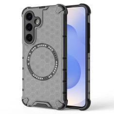 Husa transparenta Samsung Galaxy S25 Techsuit HoneyComb Shield MagSafe, negru foto
