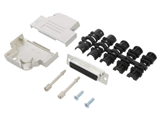 Conector D-Sub 25 PIN Mamă Unghi 45&deg; Lipire Gold Flash