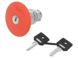 Comutator Siguranță cu Cheie 22mm 2 Poziții Roșu