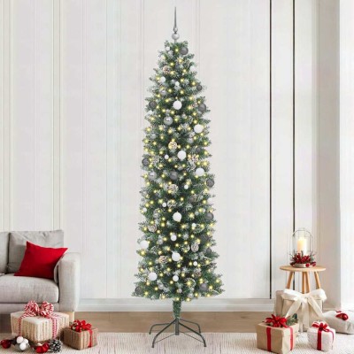 Copac Artificial Slăb de Crăciun Verde 240 cm PVC foto