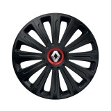 Cumpara ieftin Set 4 Capace roti Trend Negru Cu Inel Rosu R15 pentru Renault