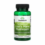Cumpara ieftin Full Spectrum Lion&#039;s Mane Mushroom (Ciuperca Coama Leului) 500 miligrame 60 capsule Swanson, Swanson Health Products