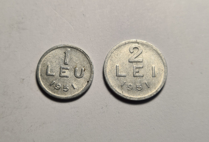 Lot 1 leu 1951 si 2 lei 1951